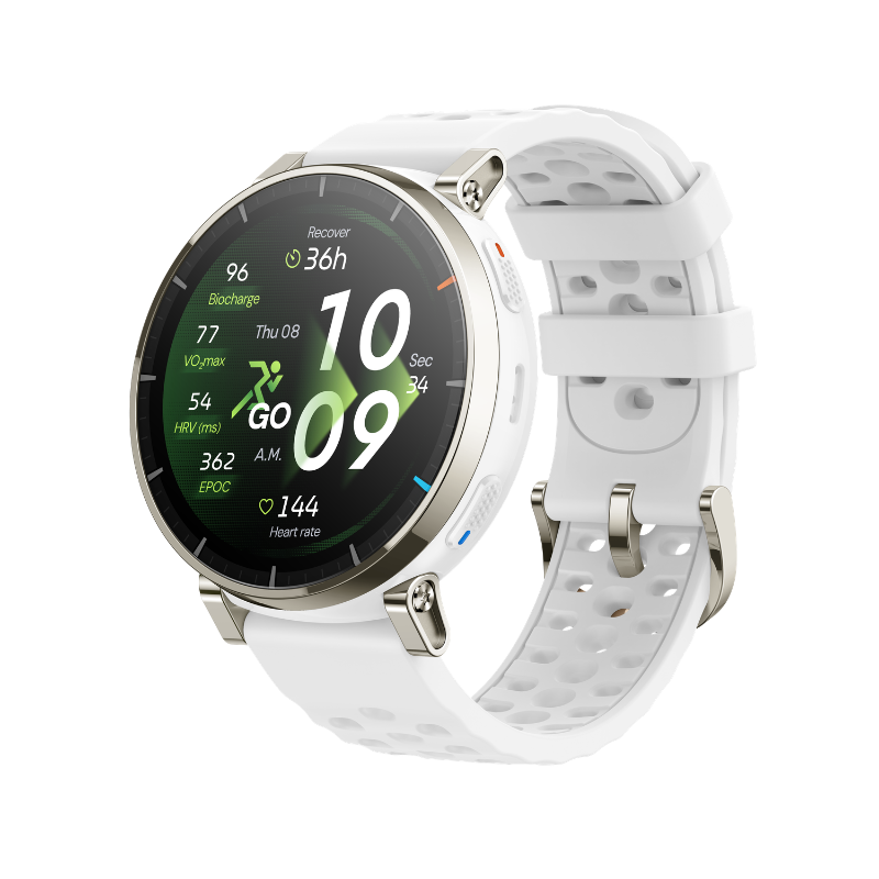 Amazfit Active 3 Premium Smartwatch Gold Weiß W2558GL3N GPS AMOLED 170+ Sportmodi Zepp Coach 12 Tage Akkulaufzeit