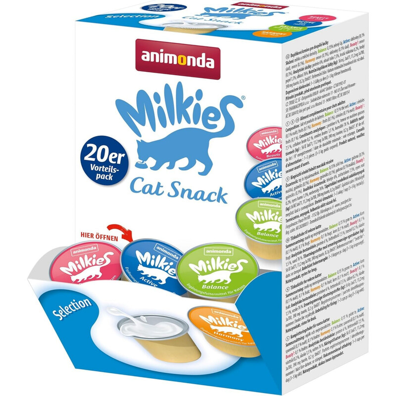 animonda Milkies Cups Selection Mixpack Katzensnack mit Milch, 20 × 15 g