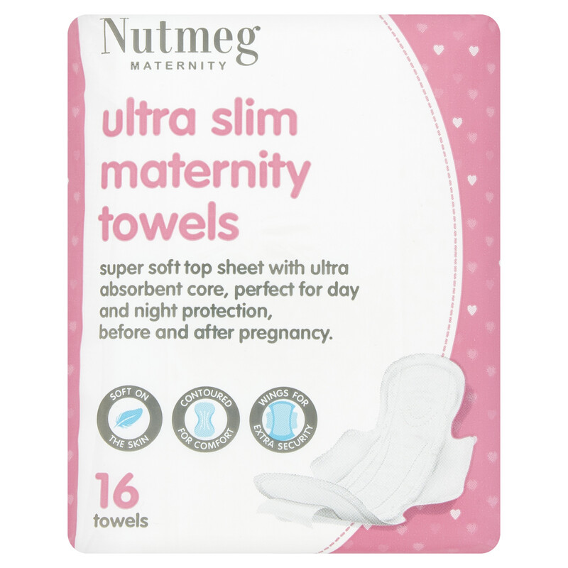 Ultra Slim Maternity Towels 16 Pack Assorted