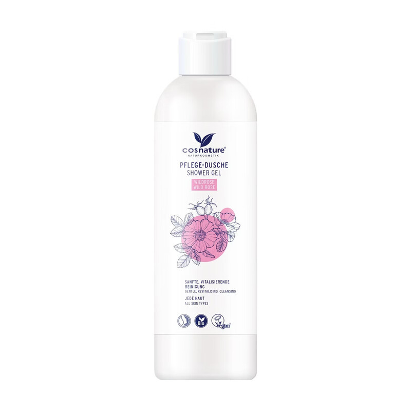 COSNATURE – BIO Duschgel Wildrose 250ml – Hydratisierend & Sanft – Für Alle Hauttypen – NATRUE & Vegan Zertifiziert