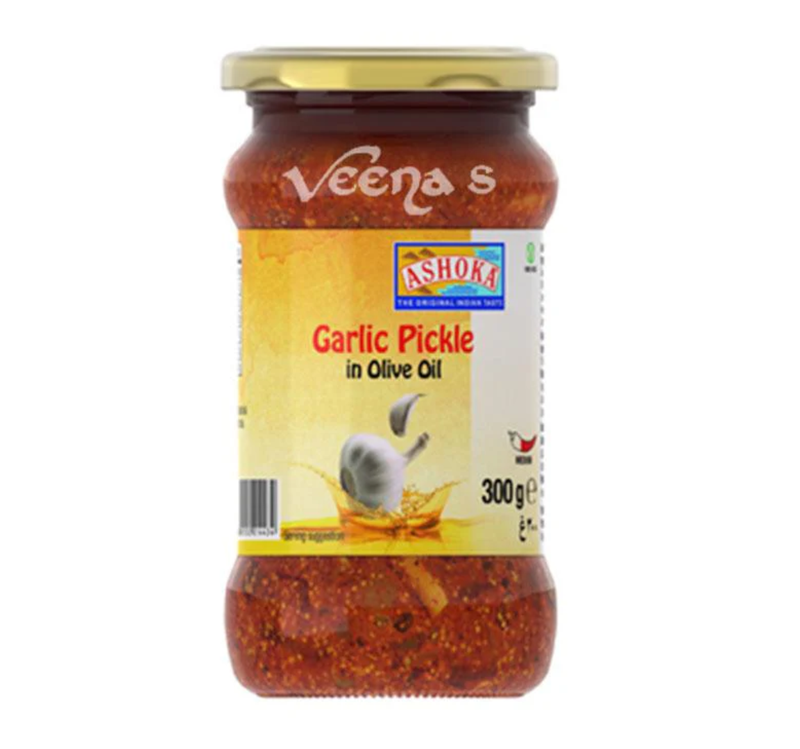 Garlic Pickle in Olive Oil 300g - Tangy & Spicy Indian Condiment