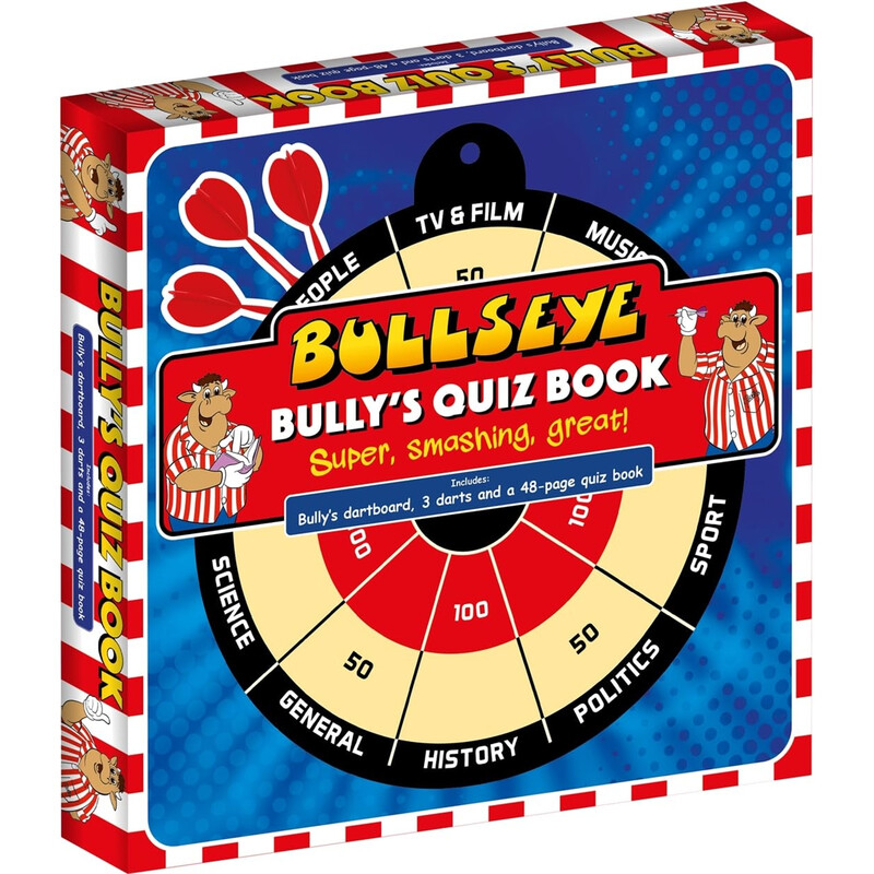 Bullseye: Bully's Quiz Book & Darts Game - A Family Board Game Combining Trivia Challenges and Dart Throwing Fun