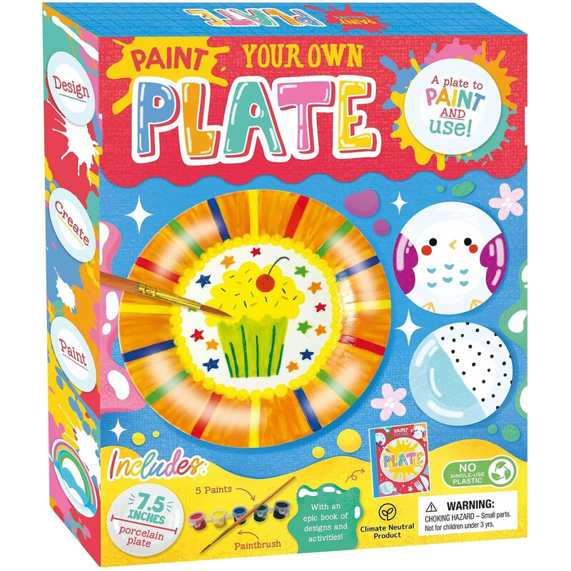 Craft Creations Paint Your Own Plate Craft Kit: A Fun and Creative Arts & Crafts Toy for Kids to Design Their Own