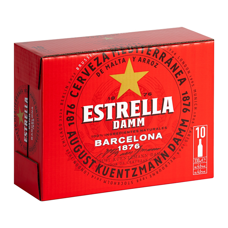 Estrella Damm Grain/Light/Golden Can 10 X 330Ml (Abv 4.6%)