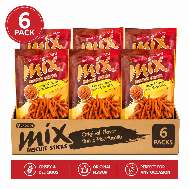 VFOODS Mix Biscuit Sticks Original Smaak 6 x 50 g
