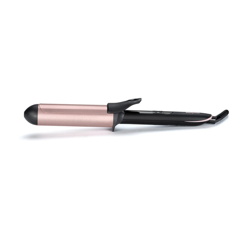 BaByliss C453E 38 mm Lockenstab – Quarz-Keramik-Beschichtung, 6 Temperatureinstellungen (160 °C–210 °C), Extra-große Locken & Wellen, Schwarz/Pink