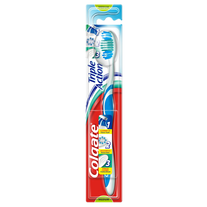 Colgate Triple Action Medium Toothbrush 1 Pack (Color Random)