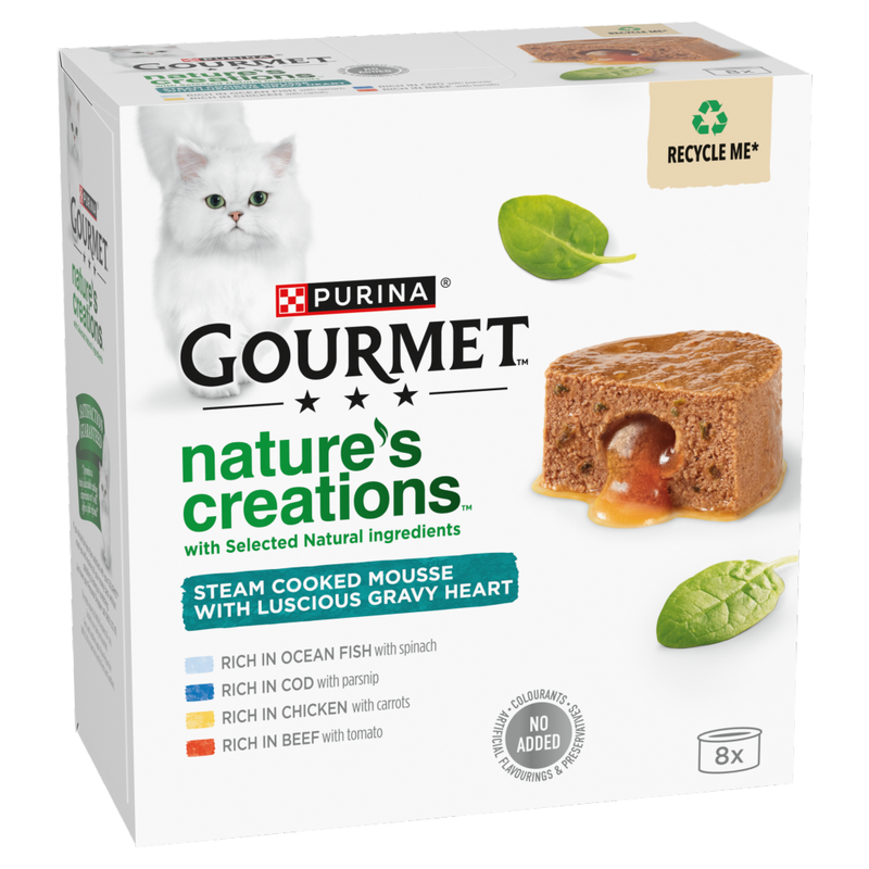 Nature's Creations Gravy Heart Wet Cat Food 8x85g