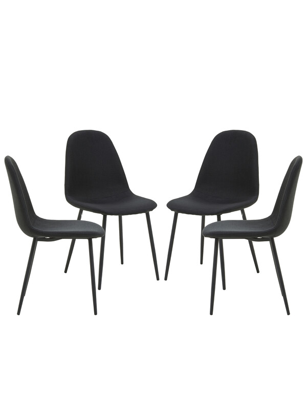 Interiors by Premier Dining Chair Salford Black 4pcs