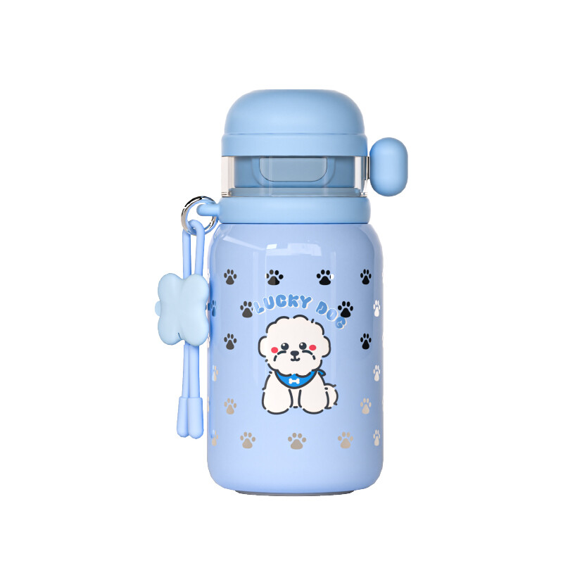 BUFFi5 JOY 316L Edelstahl Fun Drink Kinder-Isolierkanne, 550 ml, Blau