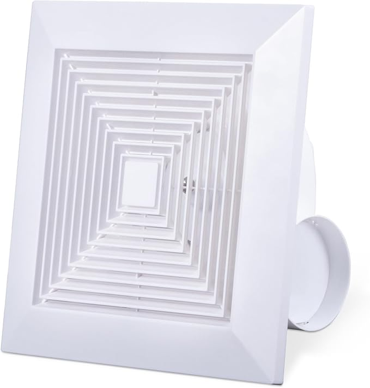 Ø100 mm Badventilator Abluftventilator Badlüfter Wohnraumlüfter mit Rücklaufklappe, Leiser Betrieb, geringer Stromverbrauch, geeignet für Wohnzimmer Badezimmer und Küche, Weiß