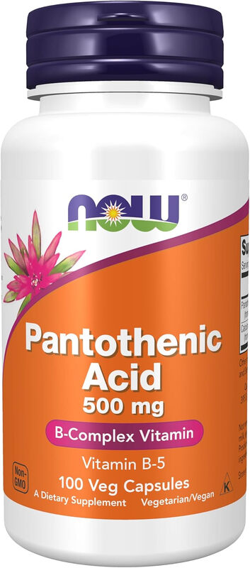 Now Foods Red Pantothenic Acid Vitamin B5 Energy Metabolism 500Mg Capsules - 100 Capsules
