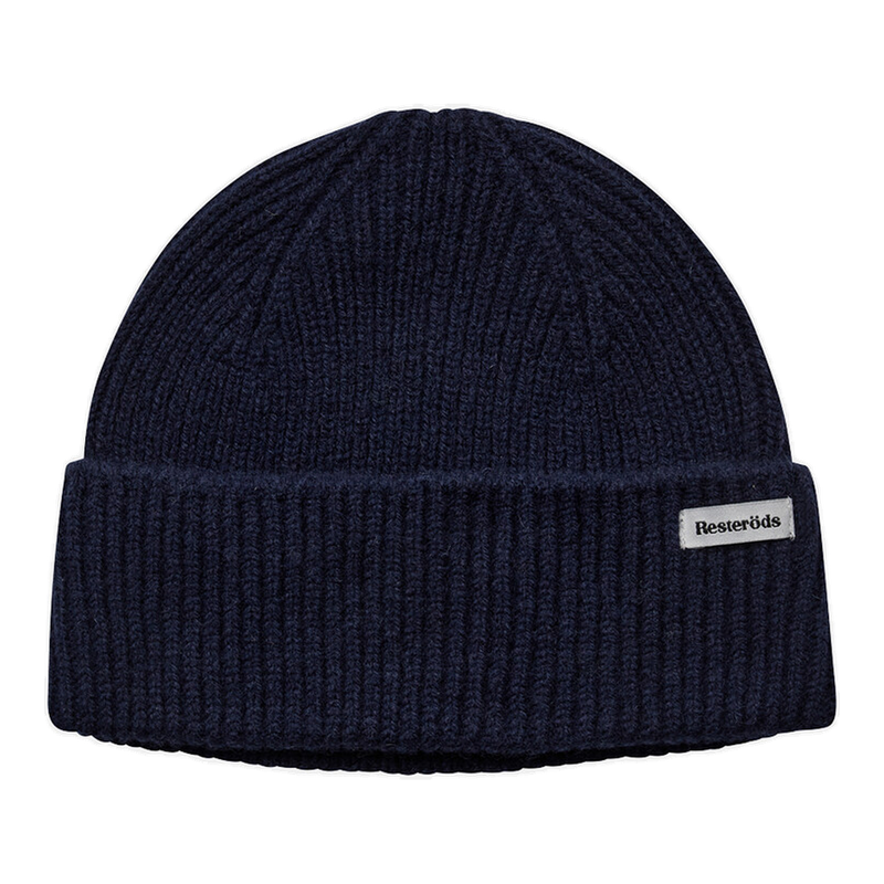 Resteröds Woll-Strickmütze - Marineblau, Einheitsgröße