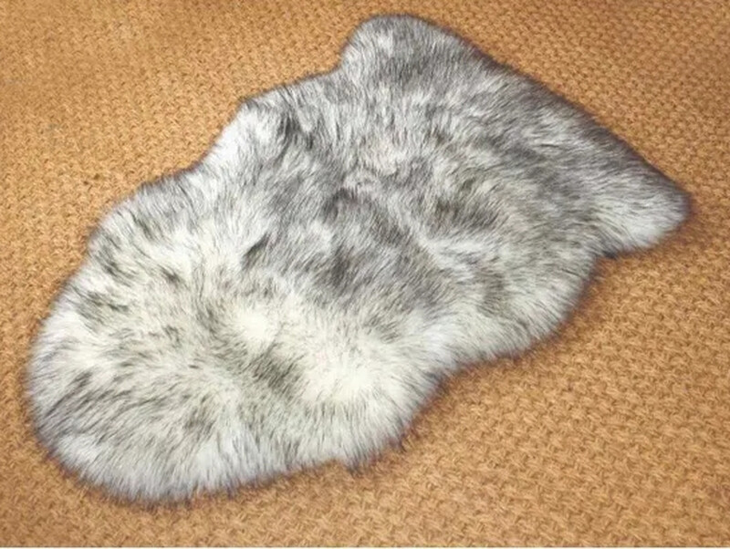 Rug Faux Fur Hide Cream 60x90cm