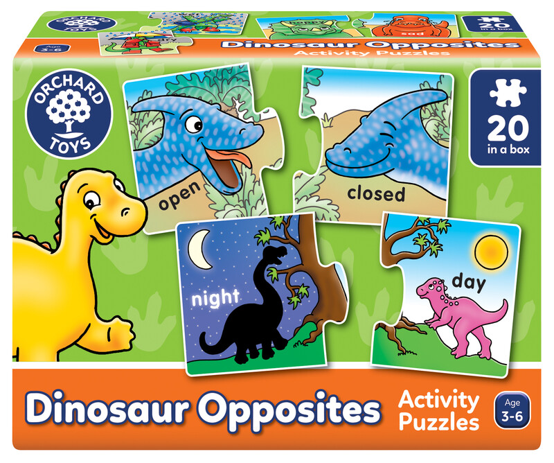 Dinosaur Opposites 2 x 20 Piece Activity Puzzles