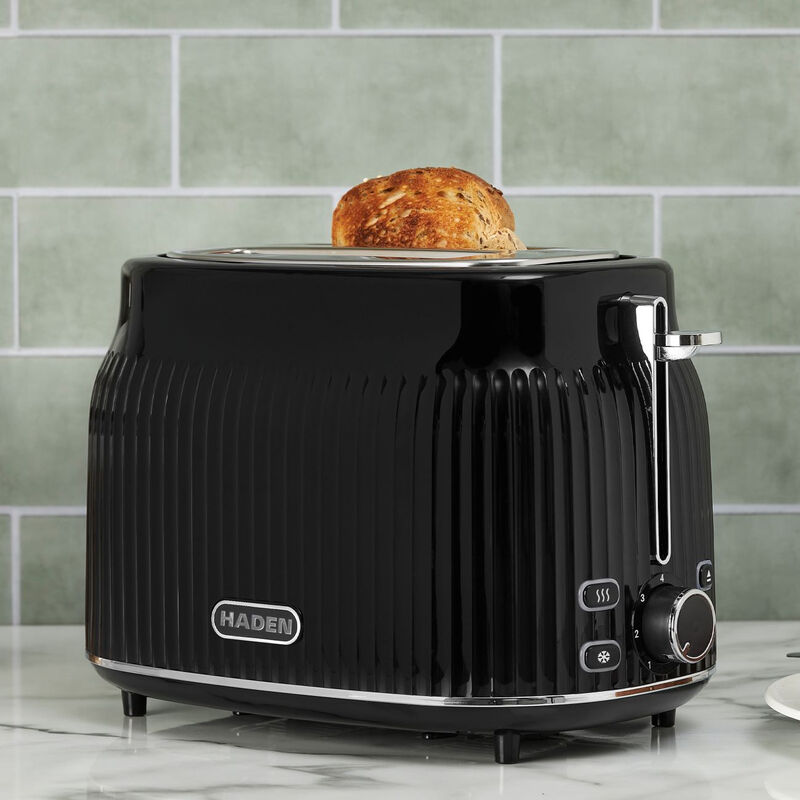 York 2 Slice Toaster, Extra-Wide Slots, Coated Stainless Steel, Black - 211279