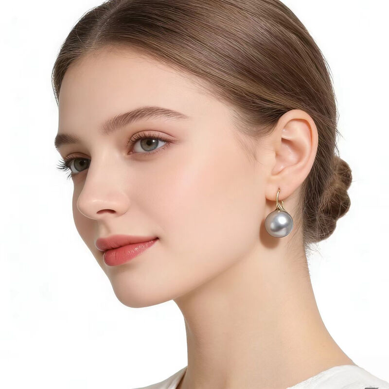 EH5-Grey-High-end Pearl Earrings, Drop Earrings, Luxury, High-end Fashion, Niche, Ver