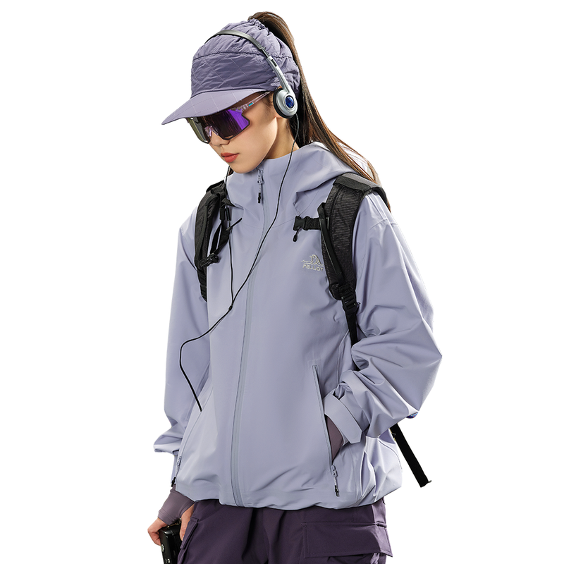 PELLIOT wasserdichte Jacke Unisex Camping-Reise Wasserdicht Langlebig, Lila, Größe S