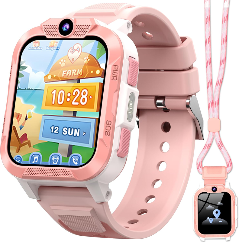 Blackview Z40 Pro 1,85" Kinder-Smartwatch, Tap-to-Friends-Funktion, GPS+WiFi+LBS, 850 mAh, SOS-Taste, 4G, Schulmodus (keine Spiele), IP68, Schrittzähler, pink