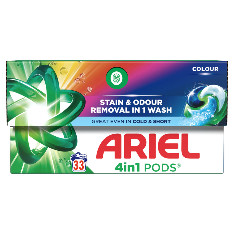 Ariel White 4In1 Colour Pods, Washing Liquid Capsules 33 Washes