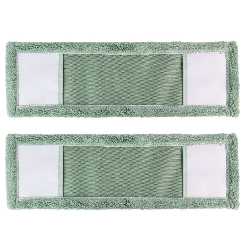 JVL Green Microfibre Mop Replacement Pads, Pack of 2