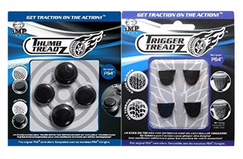 iMP - Trigger Treadz - Trigger Grips (4pcs) + Thumb Grips (4pcs) - Black (PS4)