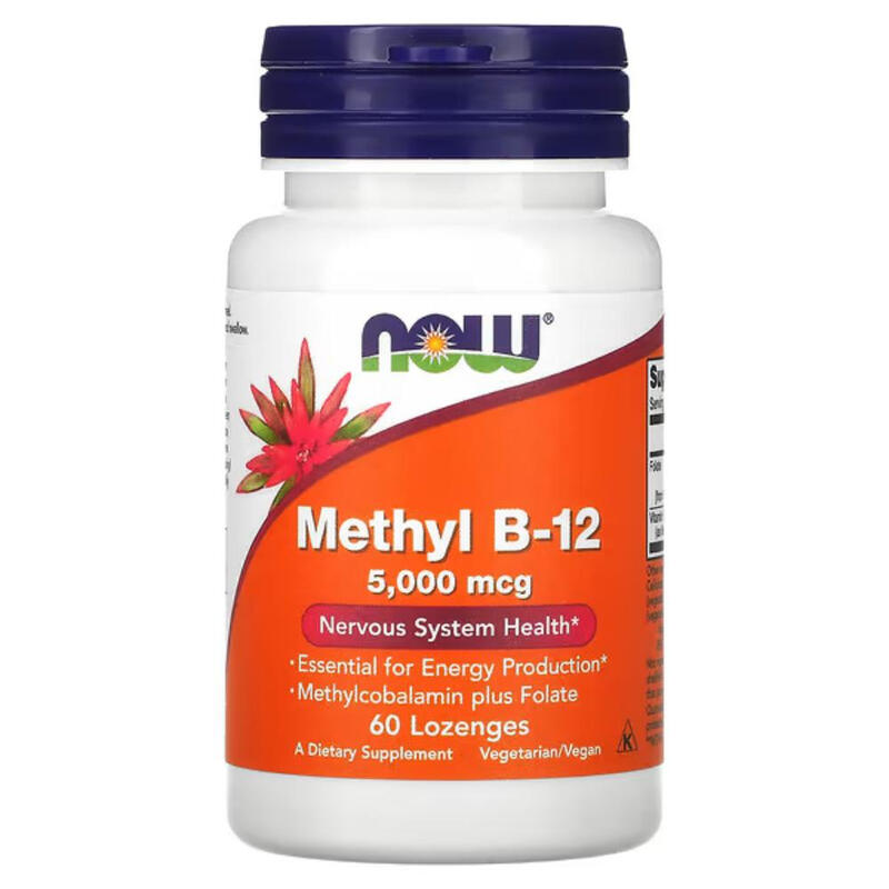 Vitamin B12 Methyl + Folic Acid Energy Metabolism 5000 mcg - 60 Lozenges