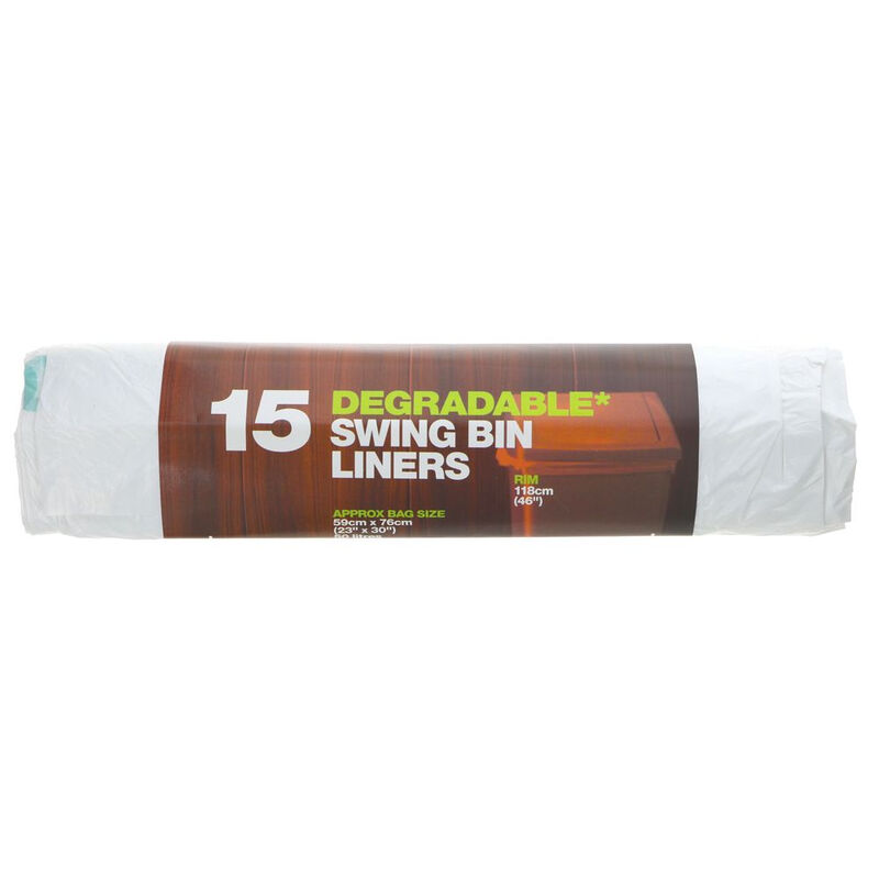 Swing Bin Liners White 100% Degradable, 59x76cm 15 Bag