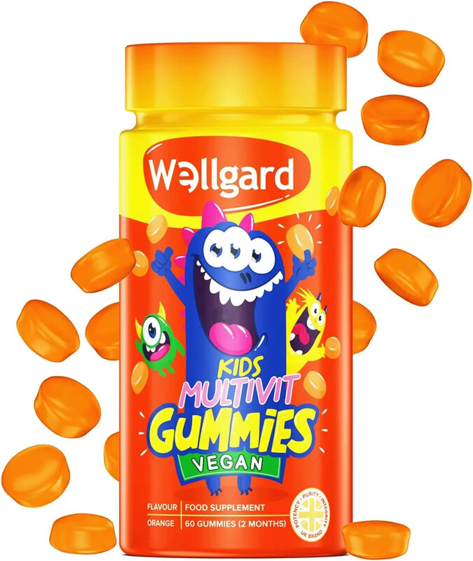 Wellgard Orange Multivitamin Vegan Daily Wellness Support Gummies For Kids Flavour - 60 Gummies