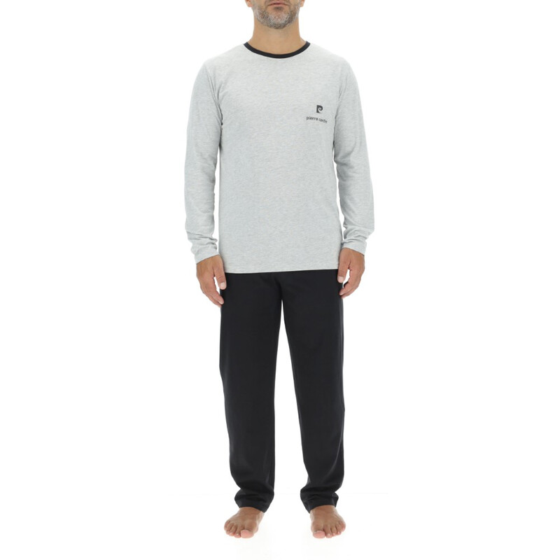 PIERRE CARDIN Pyjama pour homme ENL gris chiné/noir - Taille L