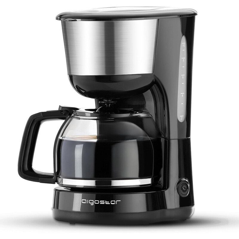 Aigostar Kaffee- und Teekocher mit Wärmespeicherung Ein-Knopf-Schalter 1,25 L Schwarz