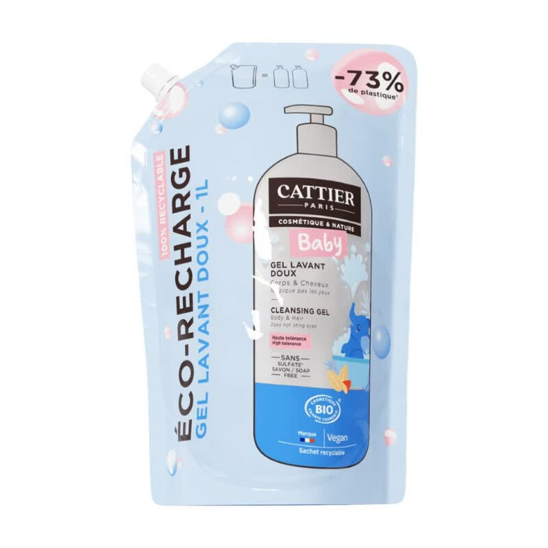 Recharge Gel Lavant Bébé Bio Doux Cattier La Recharde De - vue 2