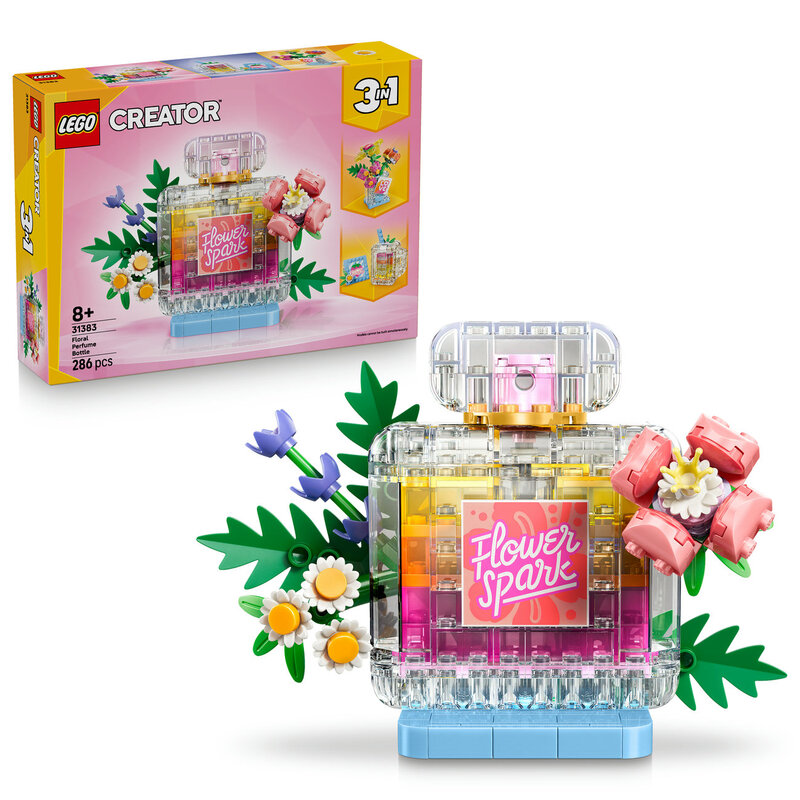 LEGO Creator 3-en-1 Set de Construction Flacon de Parfum avec Décoration Florale 31383