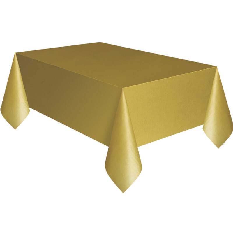 Unique Plastic Table Cover, Gold , 1.37 x 2.74m