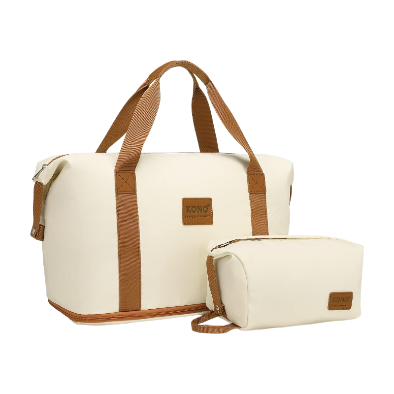 Travel Duffel Bag with a Cosmetic Bag 36L Overnight Weekend Bags Dry and Wet Seperate