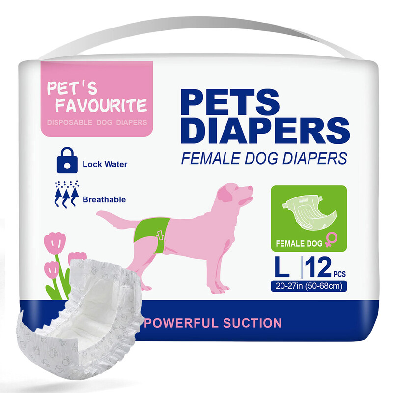 Dog Diapers for Female Dogs, Strong Absorption, Breathable and Leak-Proof, 360° Leak-