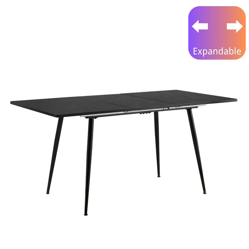 Black Wood Effect Extendable Dining Table