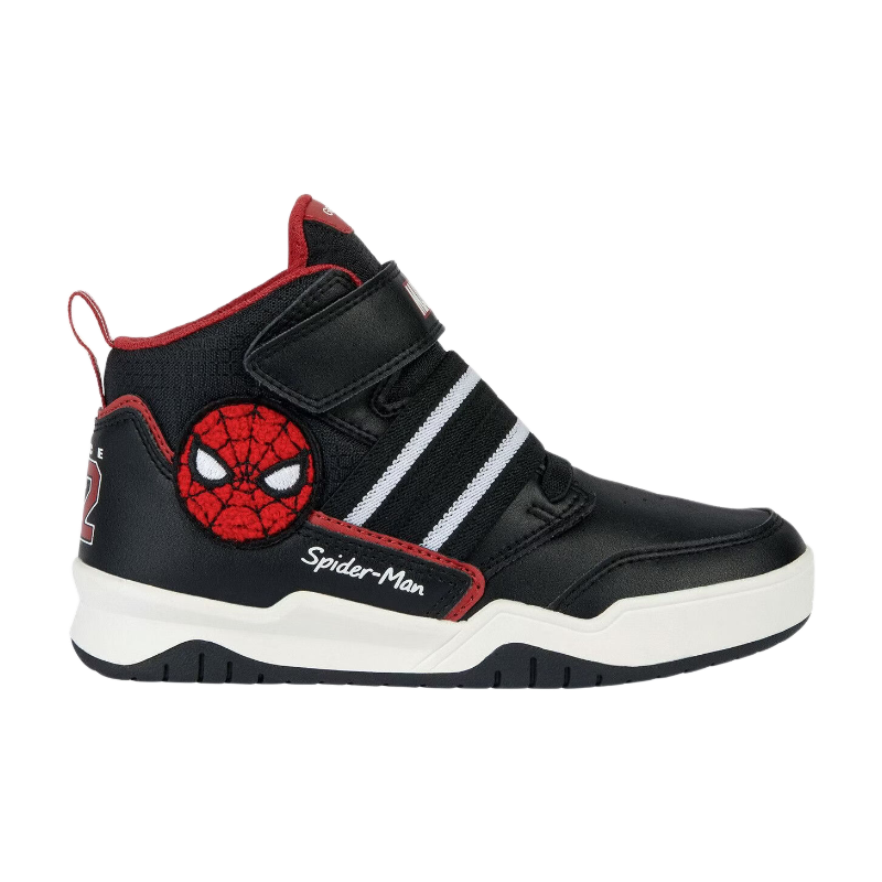 Geox Unisex J Perth B. D Collection - Geobuck+Text Zwart/Rood 34