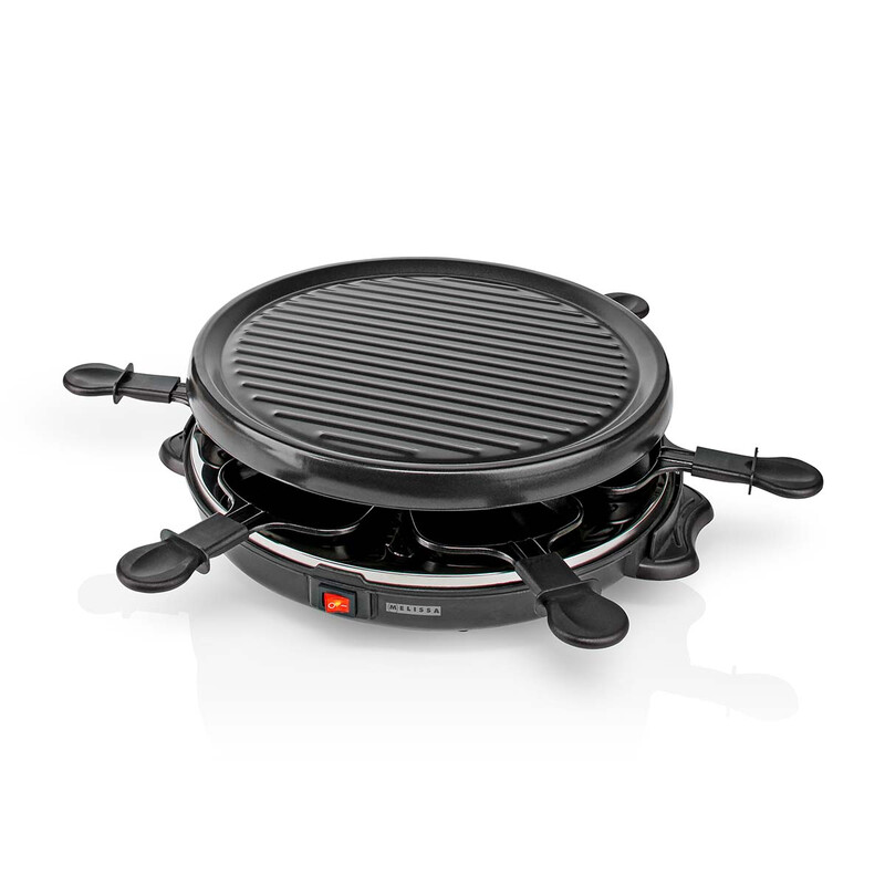 Melissa raclette / gourmetset | 6 personen | 800 W | Ø 29 cm | antiaanbaklaag