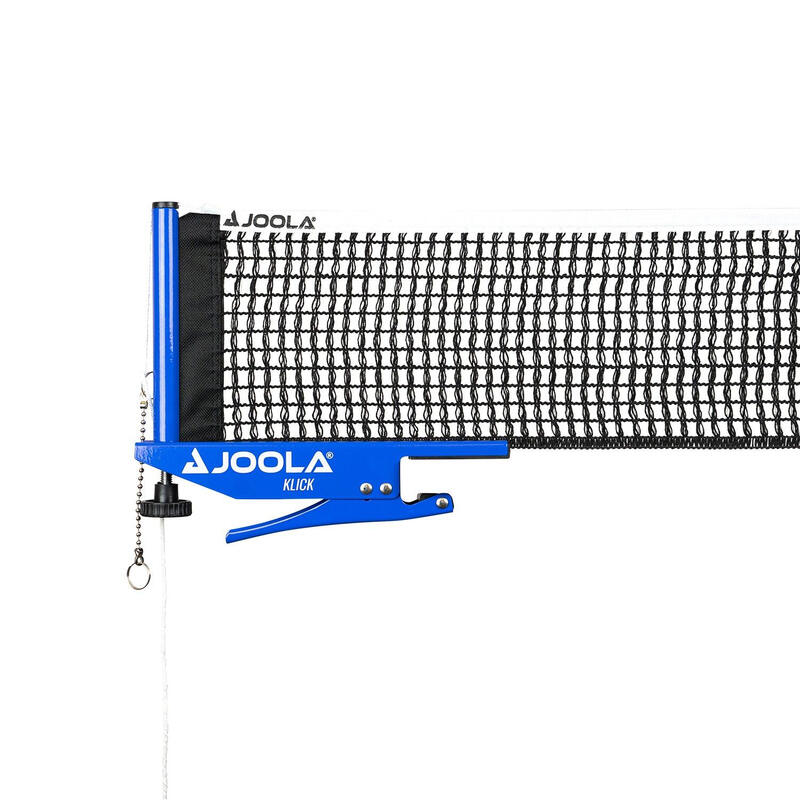 JOOLA KLICK tafeltennisnet - indoor tafeltennis set vrije tijd sport - klemtechniek - in hoogte verstelbaar met borgschroef, blauw, 183 x 15,25 cm.