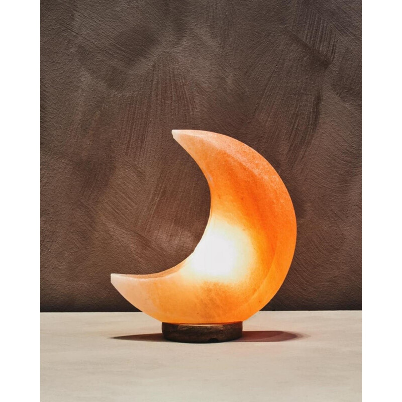 Salt Lamp Nepal Crescent Moon Pink