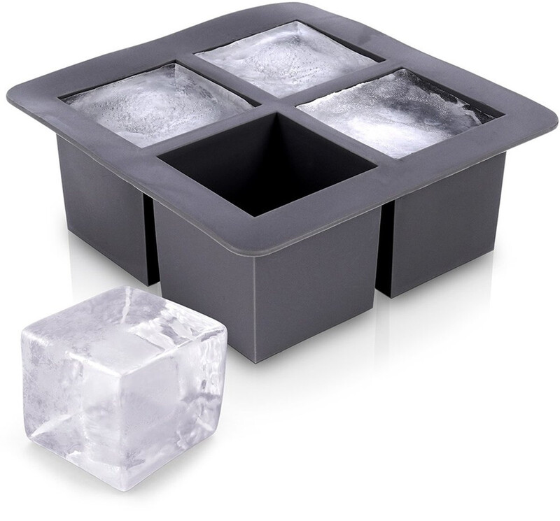 Excellent Houseware Siliconen ijsblokjesvorm - Zwart, 4 stuks