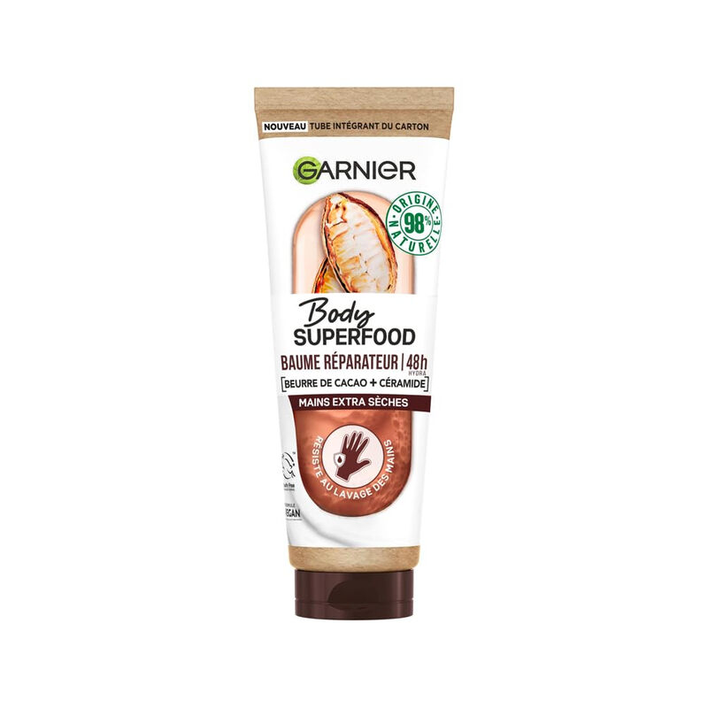Baume Mains Extra Sèches Réparateur Beurre De Coco + Céramide Garnier Skinactive Le Tube De 75ml - vue 2