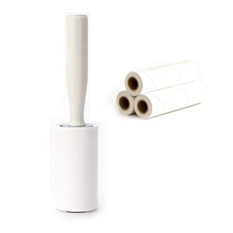 Jordan&Judy Handheld Lint Roller With Tearable Sticky Dust Removal Paper, Portable Lint & Dust Remover For Clothes, 180 Sheets（ 1 Lint Roller*1 + Sticky Paper*3 Rolls）