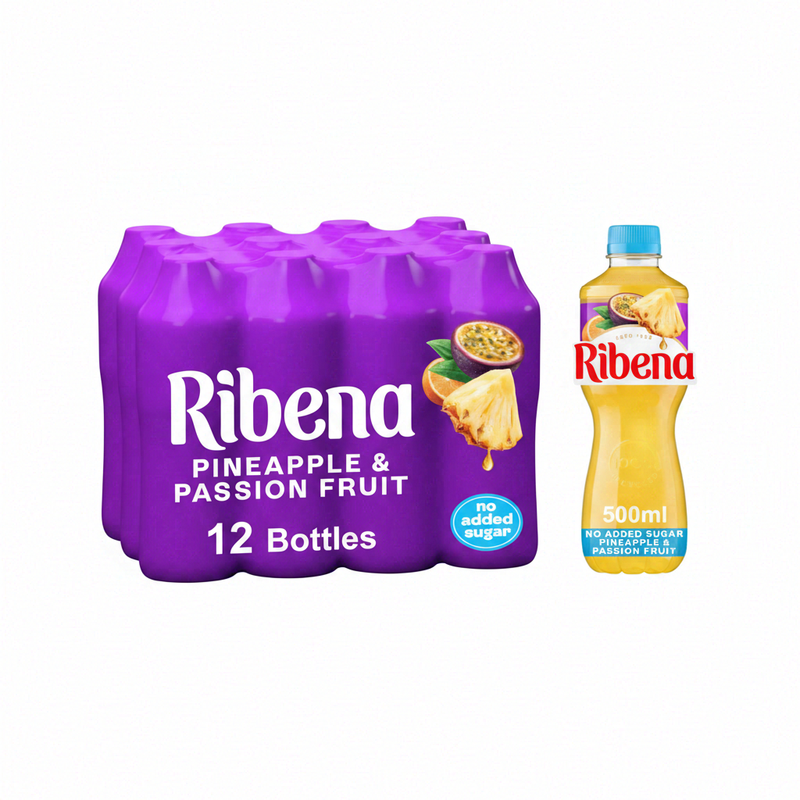 Ribena Pineapple and Passion Fruit Juice Drink No Added Sugar 12*500ml