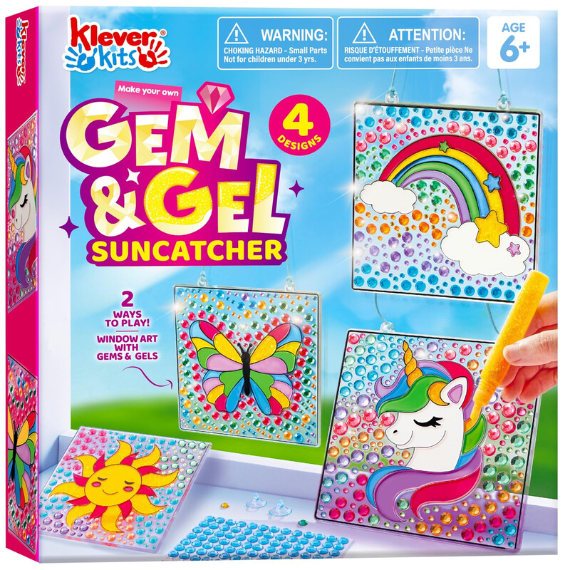 Klever Kits Unicorn Suncatcher Craft Kit for Kids Gem Diamond Window DIY Art Set, Creative Birthday Gifts for Girls Ages 6‑12, Gifts