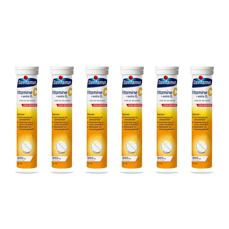 Davitamon Vitamine C + Vitamine D3 Bruistabletten – 6-Pack