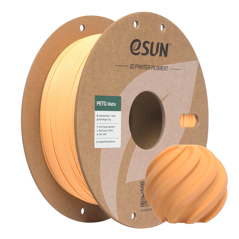 eSUN Mat PETG 3D-printing Filamenten 1,75 mm - Abrikoos 1 kg, Kosteneffectief Matte Afwerking Inlopend 3D-printing Materiaal Geschikt Voor Buiten Snelle Levering