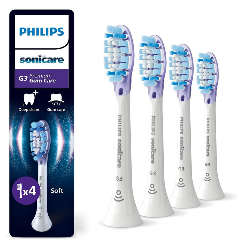 Philips Sonicare G3 Premium Gum Care Zahnbürstenköpfe, 4er-Pack, für optimale Zahnfleischpflege und gründliche Reinigung