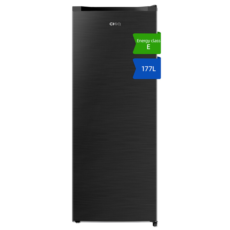 JKR183DGE 54cm Wide 144cm Tall Freestanding Upright Freezer - Premium Black Steel
